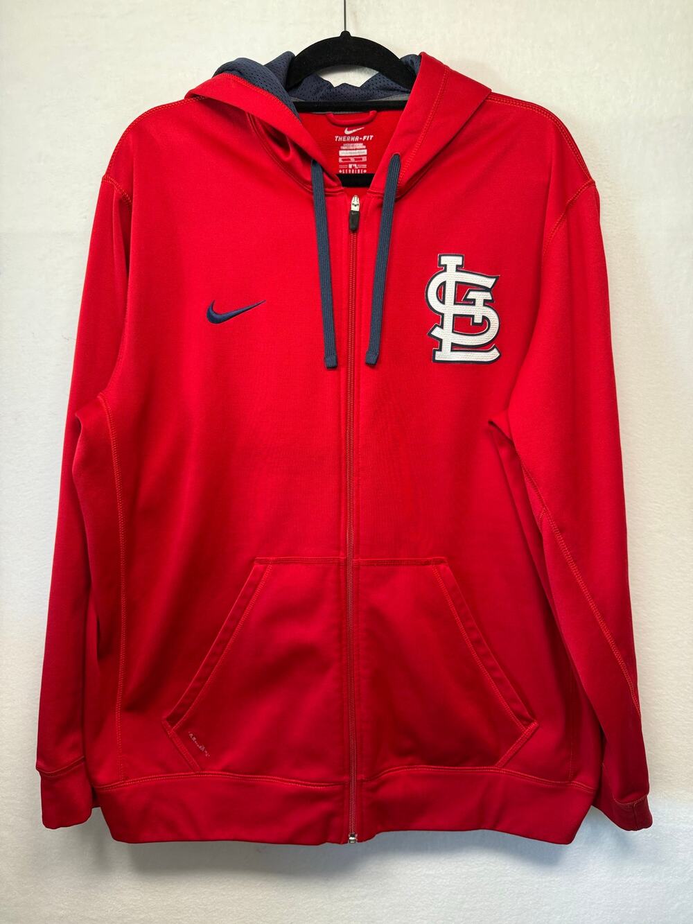Nike St. Louis Cardinals Therma-Fit Full Zip Hooded Sweatshirt, Size Large